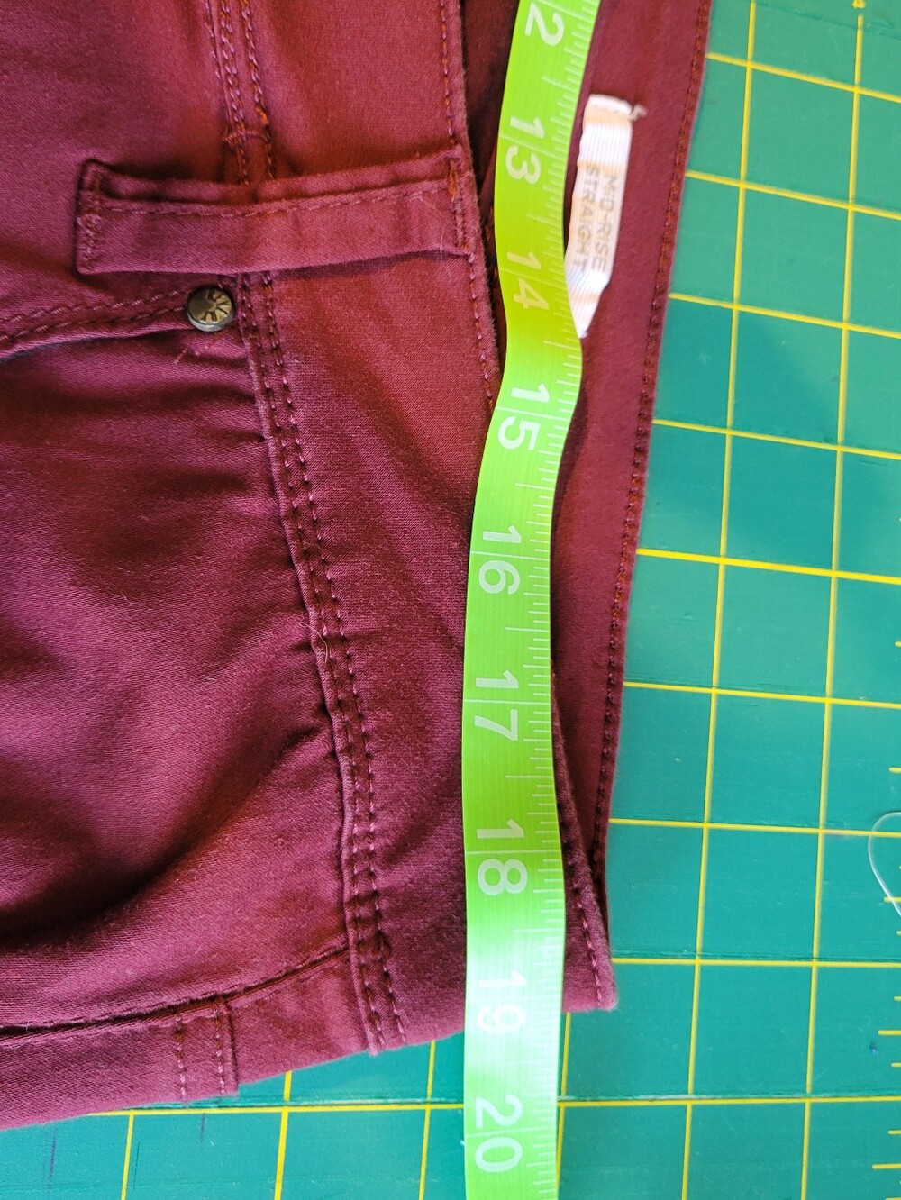Revelry Women's Burgundy Straight Leg Jeans - Picture 4 of 6